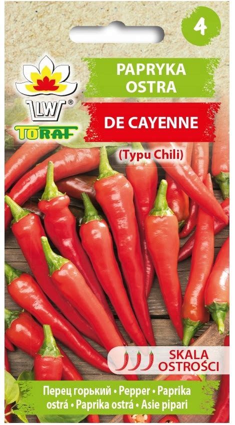 Papryka Ostra De Cayenne Typu Chili Czerwona G Nasiona Warzyw Toraf