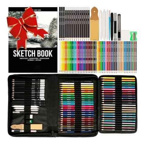 Kit De Arte Profesional Piezas Estuche Block Bocetos