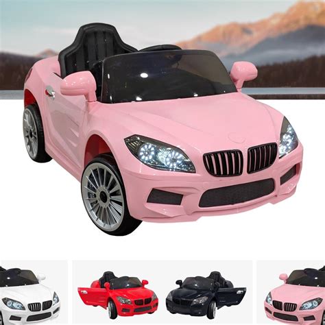 BMW Style Kids 12V Battery Electric Ride On Car In Hot Pink