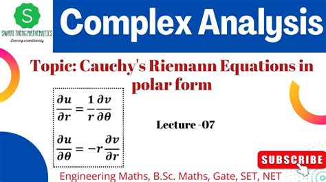 Cauchys Riemann Equations In Polar Form Proof Complex Analysis Lec