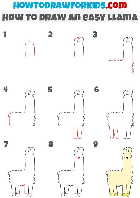 How To Draw An Easy Llama Step By Step Llama Drawing Easy Drawings