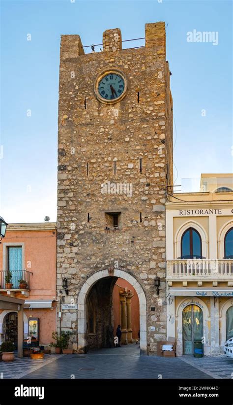 Taormina Sicily Italy February Historic Old Town With