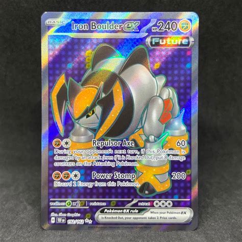 Pokemon Tcg Iron Boulder Ex Full Art Secret Rare Scarlet