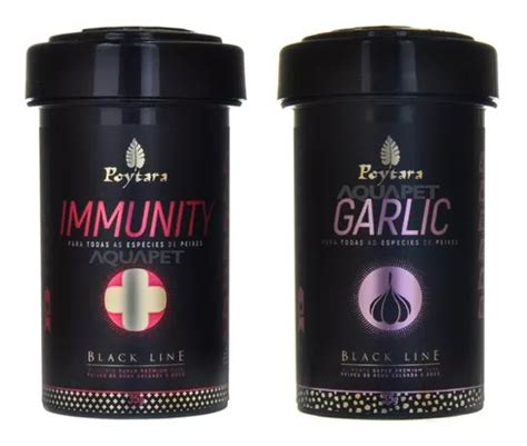 Kit Ração Peixes Garlic 35g Imunnity 35g Black Line Poytara