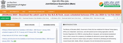 Jee Main 2024 Admit Card Live Session 1 Examination City Intimation