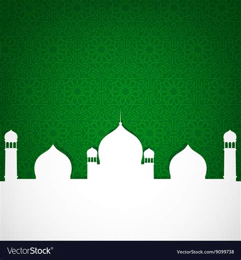 Paper mosque on green Royalty Free Vector Image