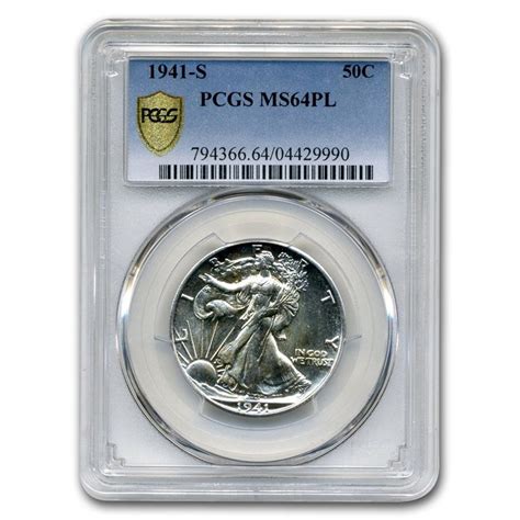 Buy 1941 S Walking Liberty Half Dollar Ms 64 Pcgs Pl Apmex