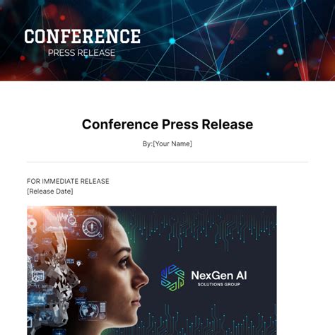 Free Conference Press Release Template Edit Online And Download