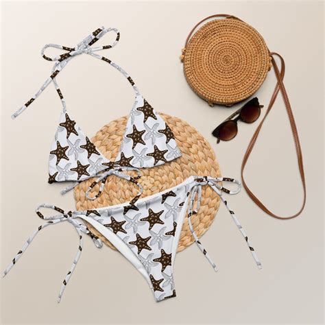 Star Fish Recycled String Bikini Set Star Fish Sexy Swimwear Starfish Fabric String Bikini Set