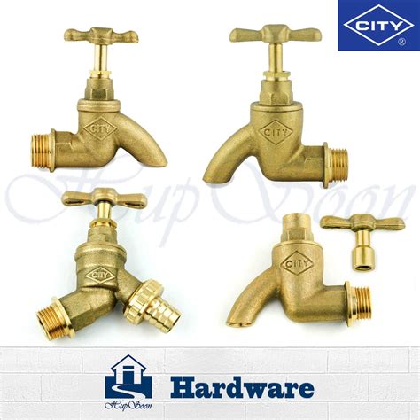 City 12 Brass Water Bib Tap Light Duty Heavy Duty Loose Key