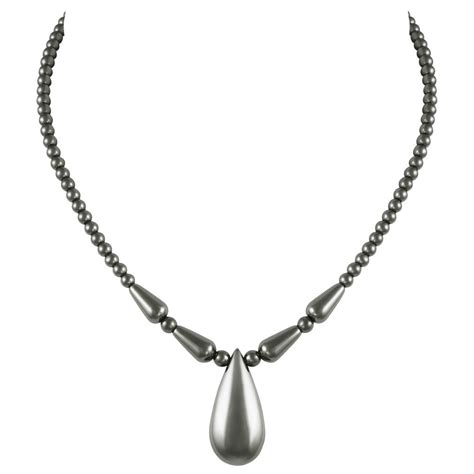 Bewitching Hematite Teardrop Beaded Necklace