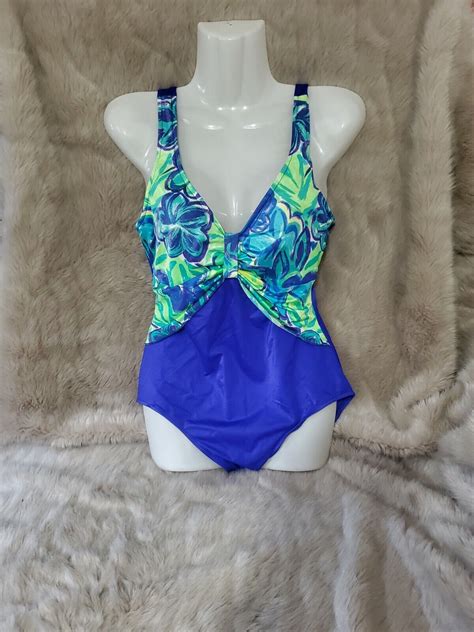 Vintage Pacific Connections Blue One Piece Swimsuit … Gem