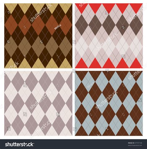 Classic Argyle Pattern In Four Color Schemes Stock Vector Illustration