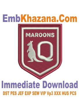 Queensland Rugby League Logo Embroidery Design | Football League Team ...