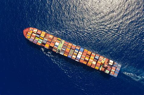 Vibrant Container Ship Aerial View Hd Wallpaper