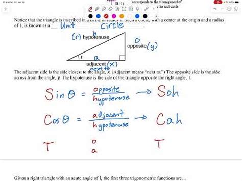 Using Right Triangles To Evaluate Trigonometric Functions Youtube