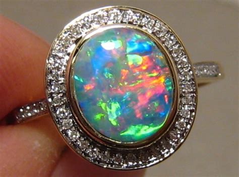 Black Opal Engagement Ring Opal Verlobungsring Schwarze