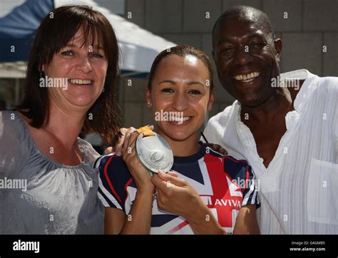 Great Britain S Jessica Ennis With Her Parents Alison Powell And Vinnie