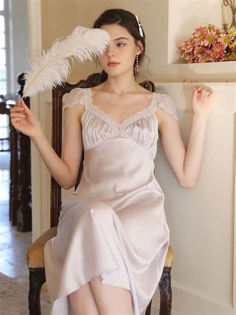 Gowns Robes Lavender Two Tone Lace Lingerie Sleepwear Milanoo
