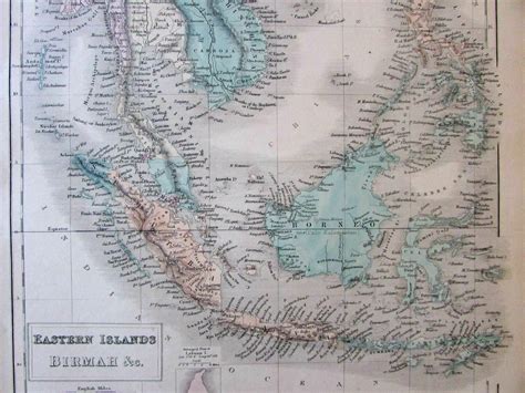 Southeast Asia Siam Borneo Birmah Sumatra China S Hall Map Old