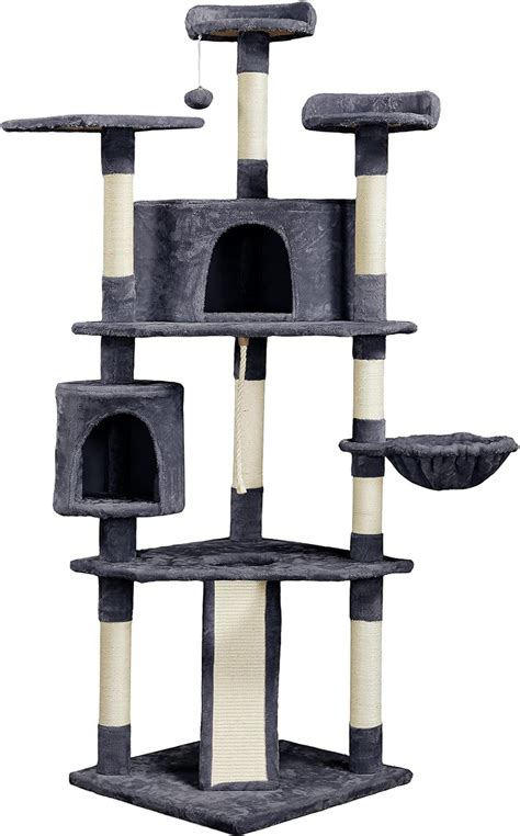 Amazon Topeakmart Cat Tree Cat Tower Inch For Indoor Cats Multi