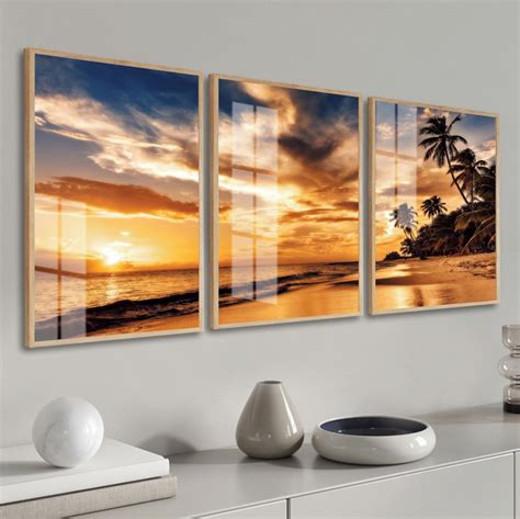 Quadro Grande Para Sala Com Moldura E Vidro - Quadro Decorativo Paisagens Por do Sol Moldura e Vidro Sala