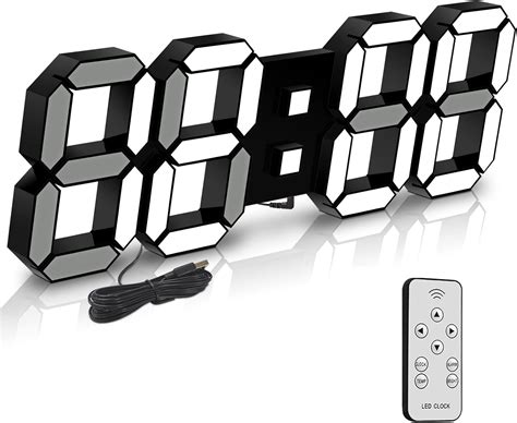 Deeyaple Horloge Murale Digitale LED 3D Grand Réveil Télécommande 38