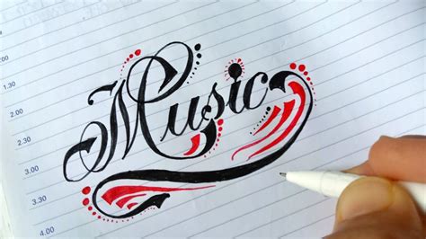 How To Write Music In Beautiful Cursive Calligraphy Youtube