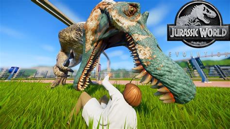 Spinosaurus Vs Allosaurus Breakout And Fight Jurassic World Evolution Dinosaurs Fighting Youtube