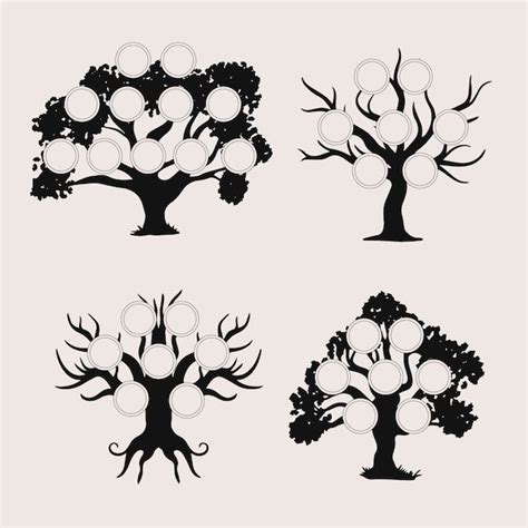 Premium Vector | Hand drawn family tree silhouette