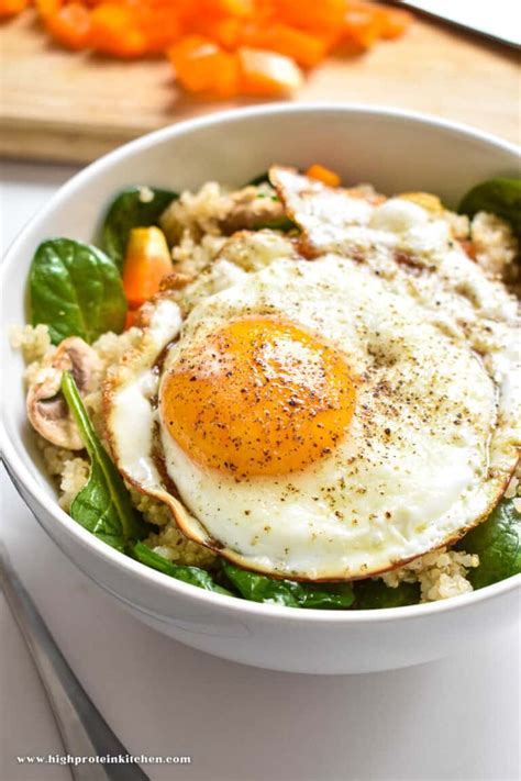 High Protein Quinoa Breakfast Bowl Recipe High Protein Kitchen