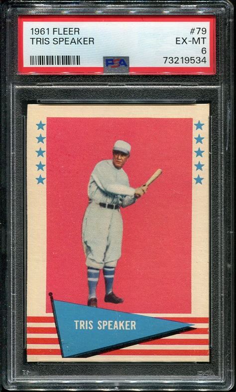 Fleer Tris Speaker Psa Hof All Star Cards Inc