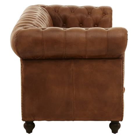 Rosalind Wheeler Pautah Genuine Leather Seater Chesterfield Sofa