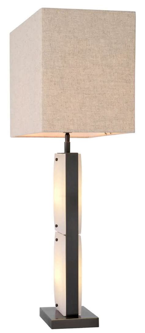 Casa Padrino Luxus Tischleuchte Alabaster Bronze Beige X X H