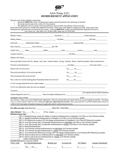 Aaa Reimbursement Form Fill Out Sign Online DocHub