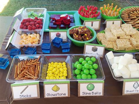 Minecraft Party Snacks Minecraft Party Minecraft Party Snacks