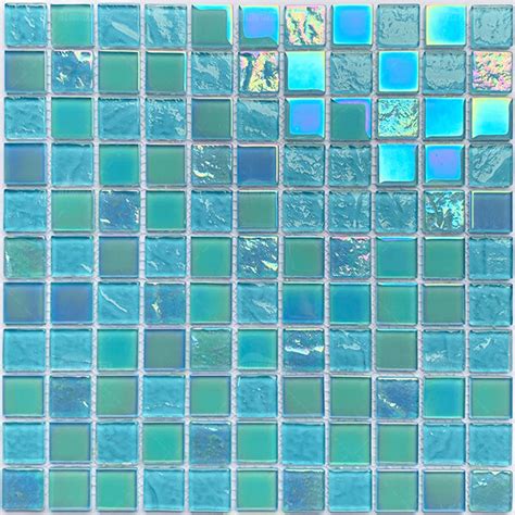 25x25mm Square Crystal Glass Iridescent Lake Blue Giol1608 Swimming