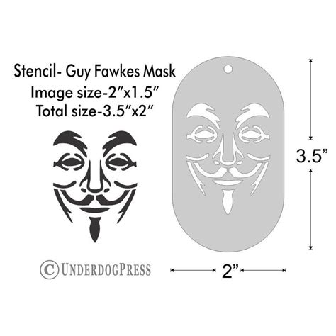 Stencil Guy Fawkes Mask Anonymous Medium Etsy