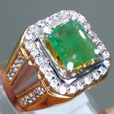 Jual Batu Permata Cincin Zamrud Emerald Beryl Hijau Kotak Di Lapak