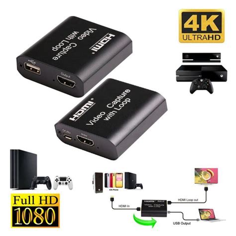 Capturador De Video Usb 3 0 Hdmi Capturadora Con Loop Out 4k 2k