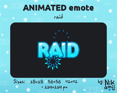 Raid Animated Emote For Twitch Kick Stream Streamer Blue