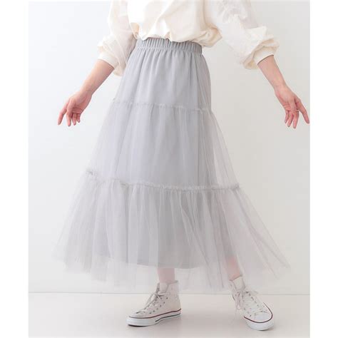 キューティーブロンド Cutie Blonde チュールレイヤード ティアードスカート グレー 012 ファッション通販 MAGASEEK マガシーク