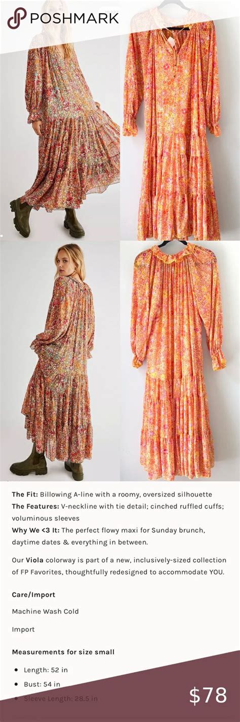 FREE PEOPLE Feelin Groovy Maxi Dress Orange Pink Floral Print NEW