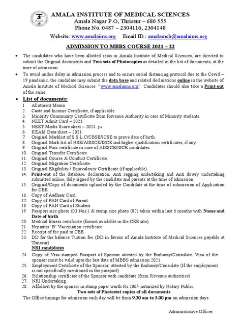 Instructions of MBBS Admission | PDF 