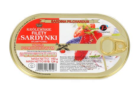 Filety Z Sardynki Atlantyckiej W Sosie Pomidorowym Petropat 0 17 Kg