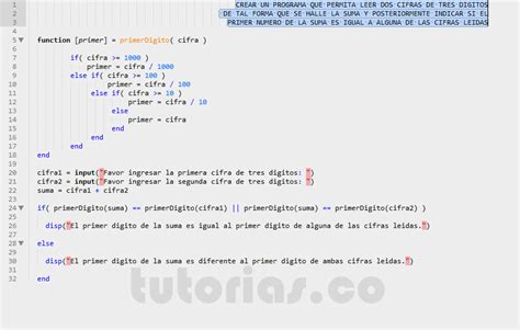 Funciones Matlab Primer Digito De La Suma Tutorias Co