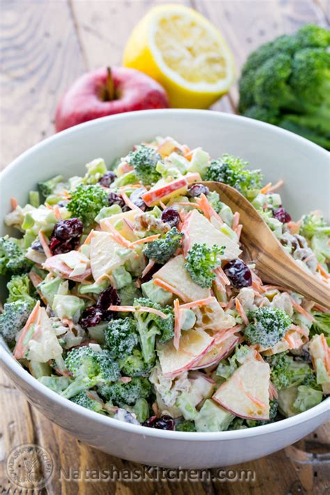 Fresh Broccoli And Apple Salad With Walnuts