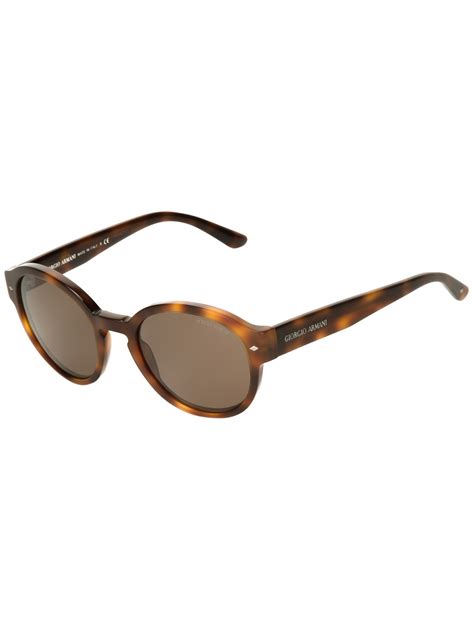 Lyst Giorgio Armani Oval Frame Sunglasses In Brown For Men