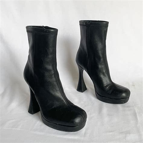 Jeffery Campbell Bel-Air Chunky Heeled Booties Faux... - Depop