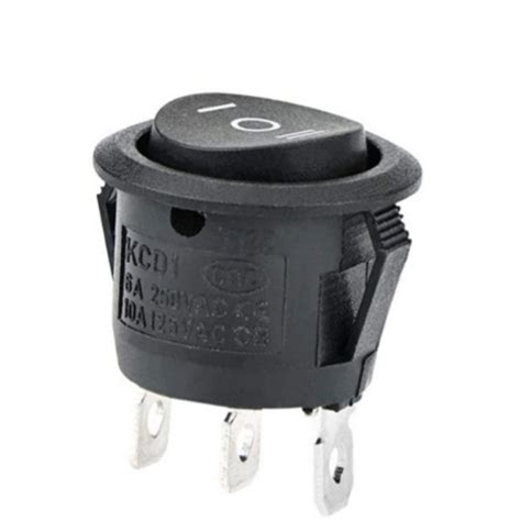 Spdt On Off On Pin Round Rocker Switch Srk Electronics